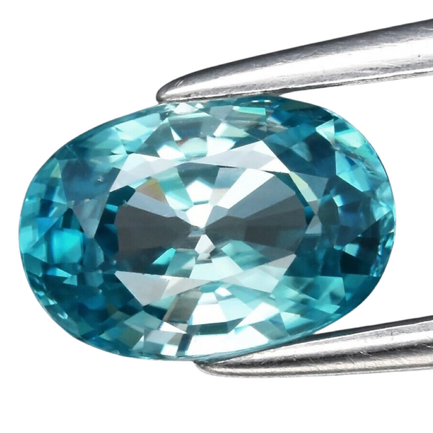Zircón azul oval