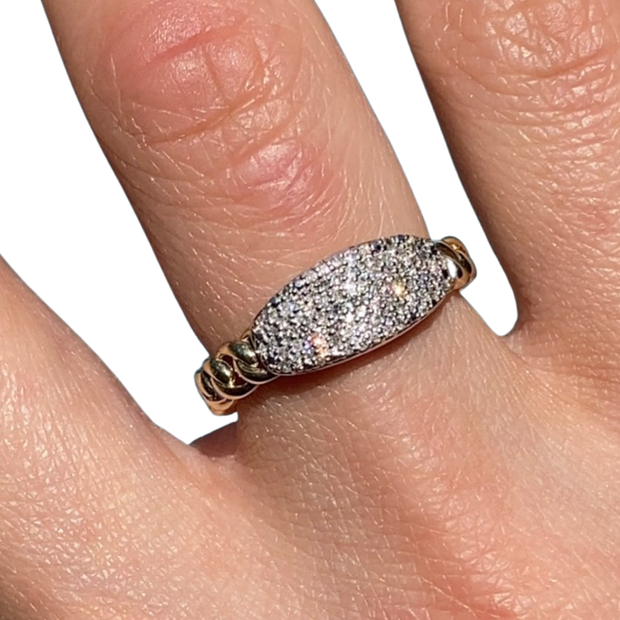 Anillo cadena con diamantes