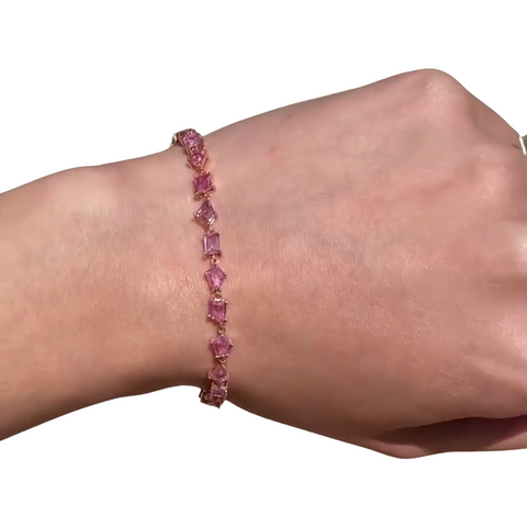 Pulsera zafiros rosas