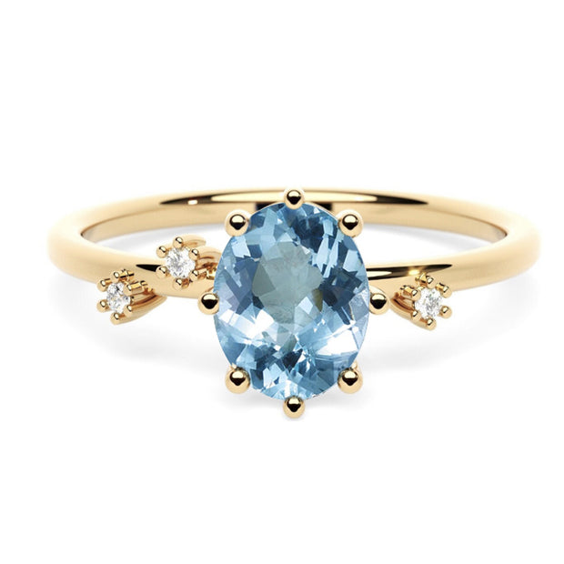 Anillo topacio y diamantes