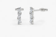 Aretes diamante corte marquise y redondo