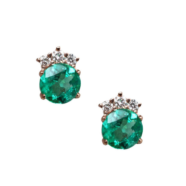 Aretes esmeralda con diamantes