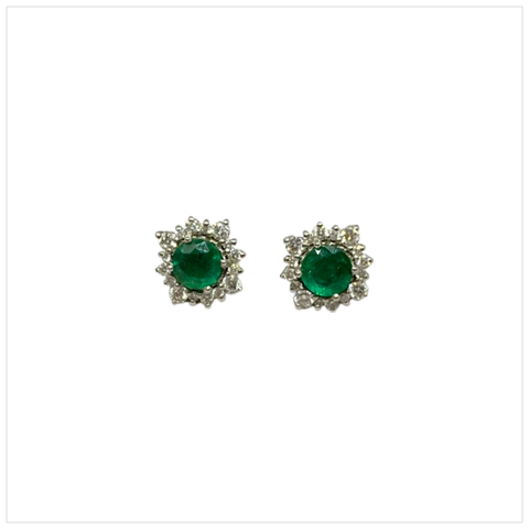 Aretes esmeralda con diamantes