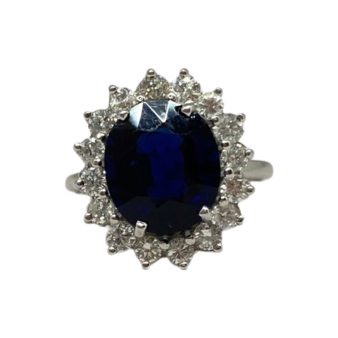 Anillo zafiro y diamantes