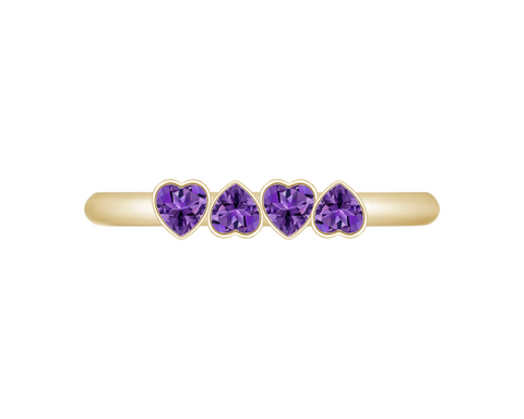 Anillo amatista corazón